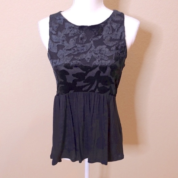 Lucky Brand Tops - NEW Lucky Brand Black Burnout Velvet Tank Top Size S
